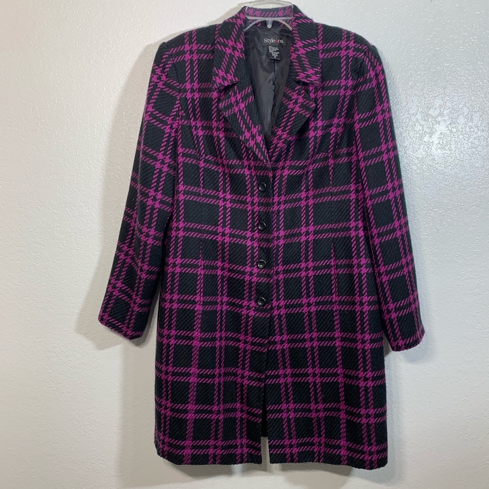Black and Purple/Pink Style & Co Coat